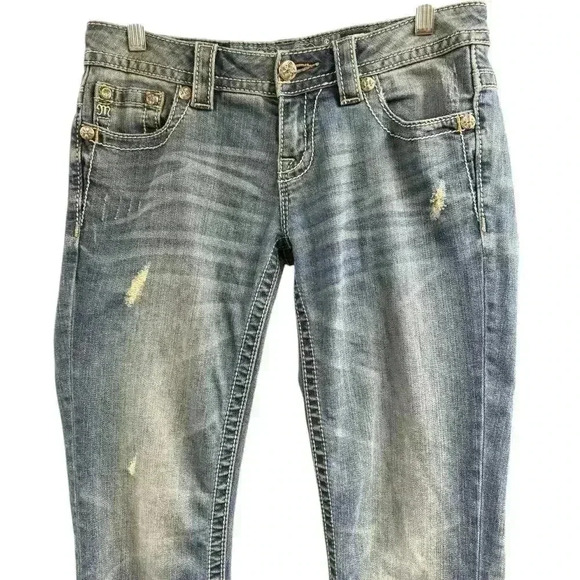 Miss Me Beautiful Bootcut Jeans Beaded Embroidered Flowers Rhinestones  
Sz
27 - Picture 3 of 16